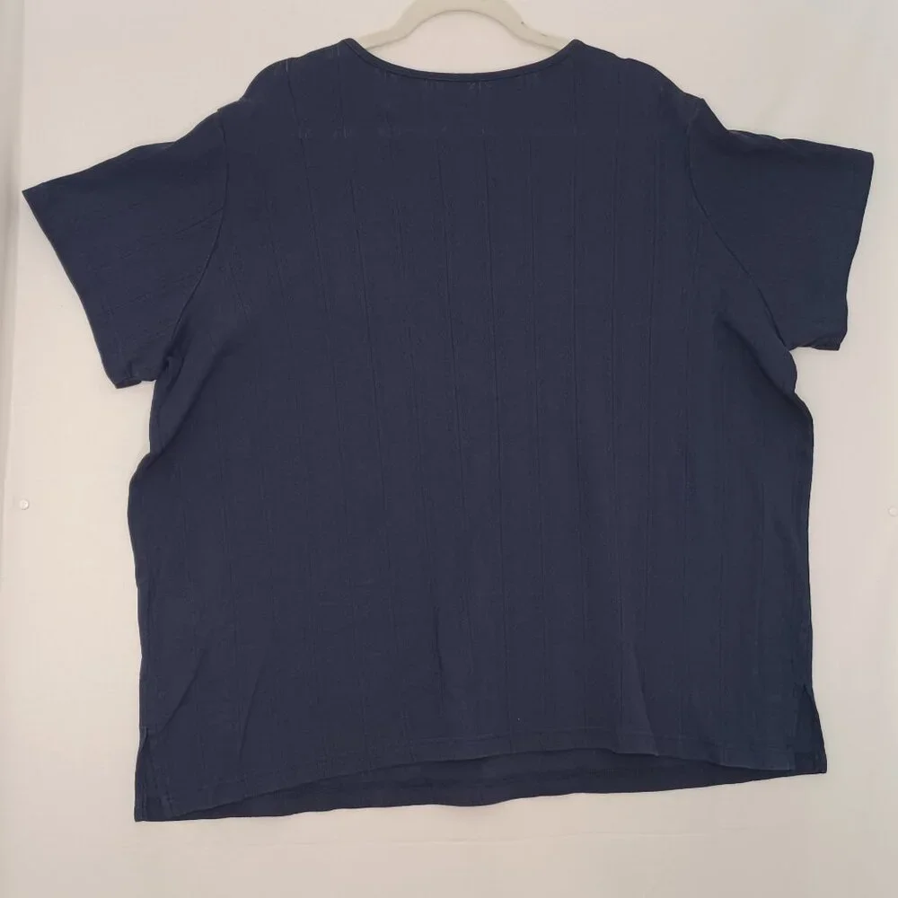 Women Within Blue Embroidered Flower Top Size 1X‎ - Picture 2 of 7